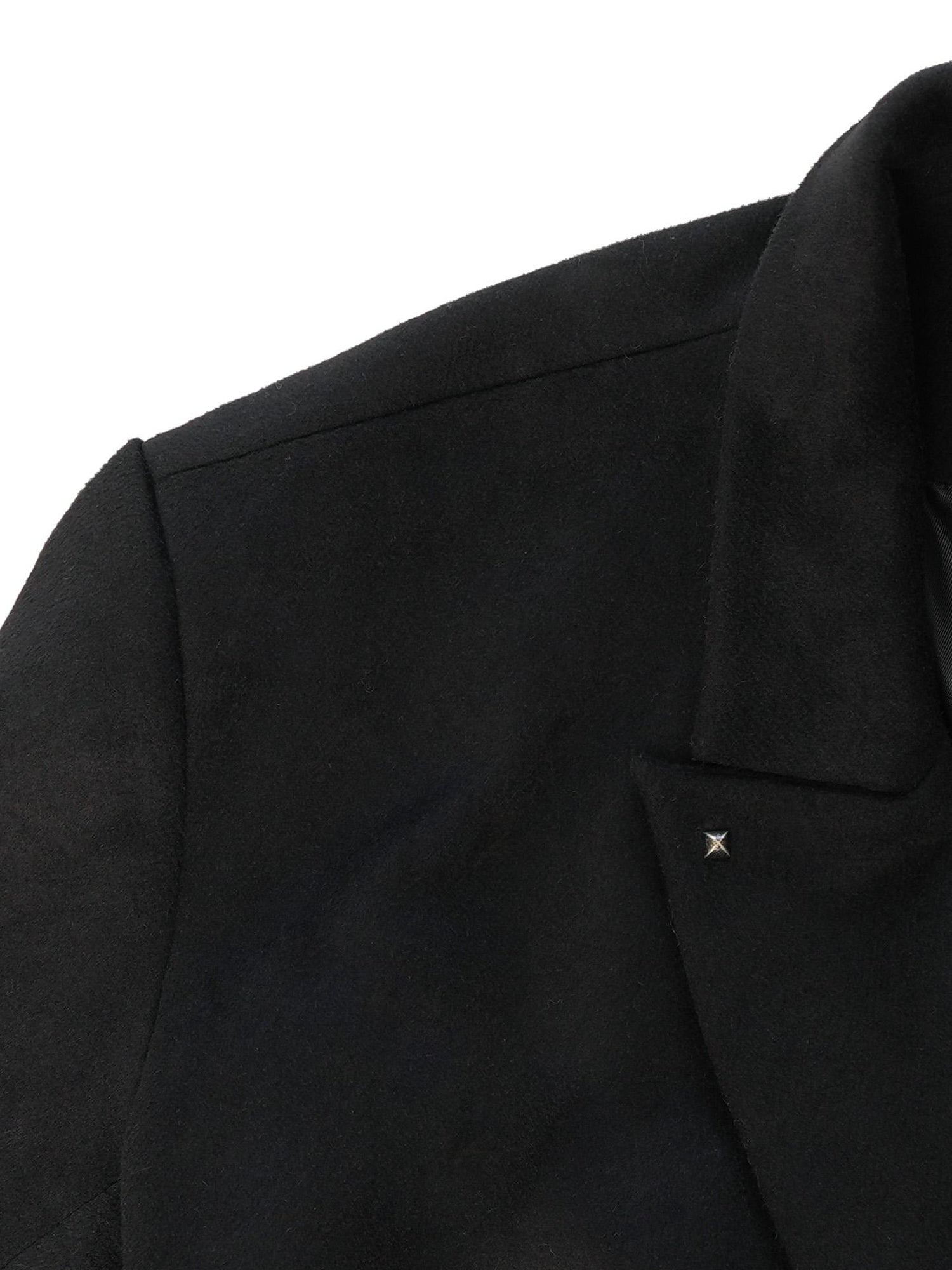 NyDkyel Western Silhouette Wool Blend Coat With Rivet Details