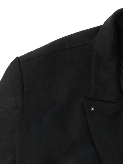 NyDkyel Western Silhouette Wool Blend Coat With Rivet Details