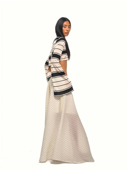 NyDkyel White Polka Dot Sheer Low Waist Women&
