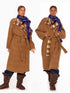 NyDkyel Wool Blend British Commuter Loose Fit Brown Plaid Long Tie Lapel Women Coat