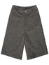 Wool Blend Herringbone Mid Length Grey Trousers