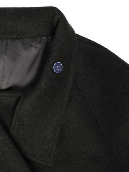 NyDkyel Wool Blend Structured Long Coat With Belt