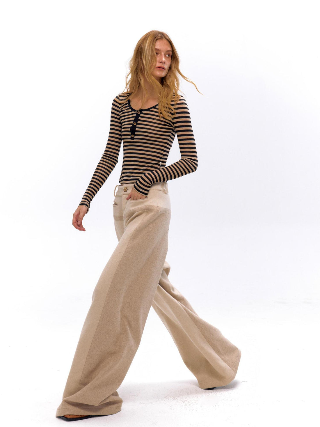NyDkyel Wool Blend Tailored Trousers with Detailing