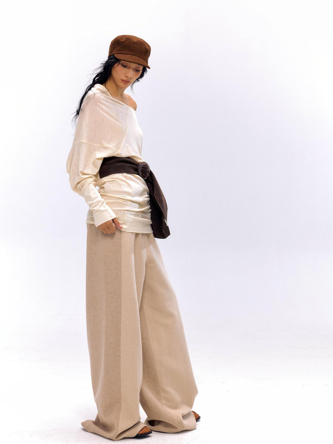 NyDkyel Wool Blend Tailored Trousers with Detailing