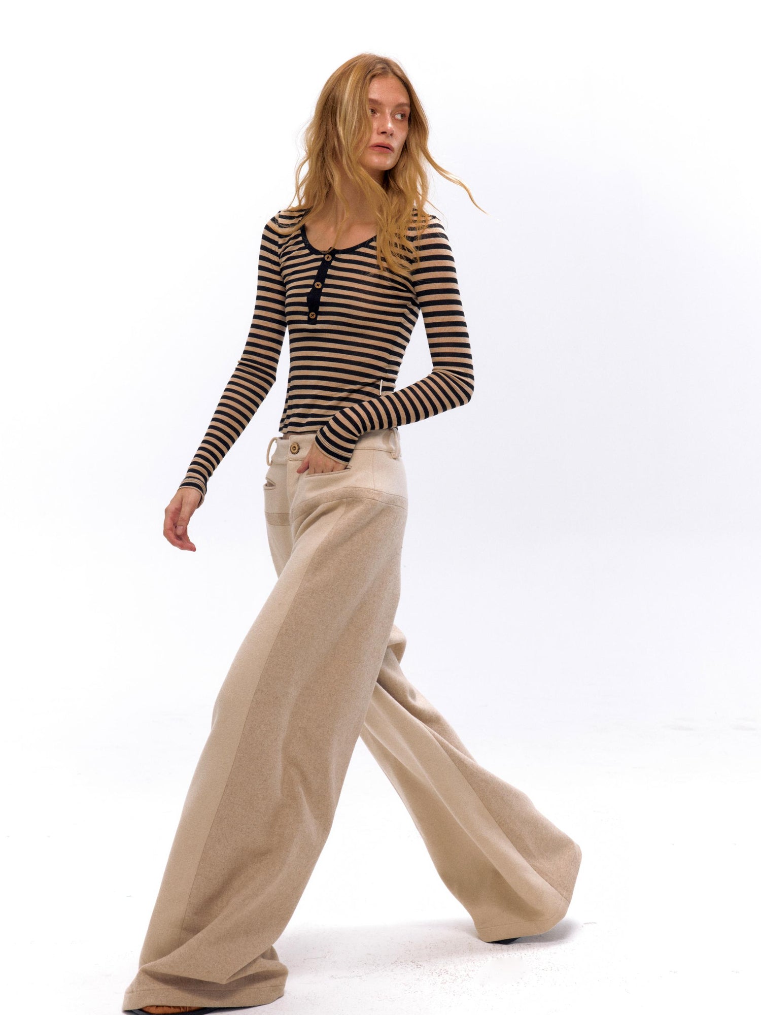 NyDkyel Wool Blend Tailored Trousers with Detailing