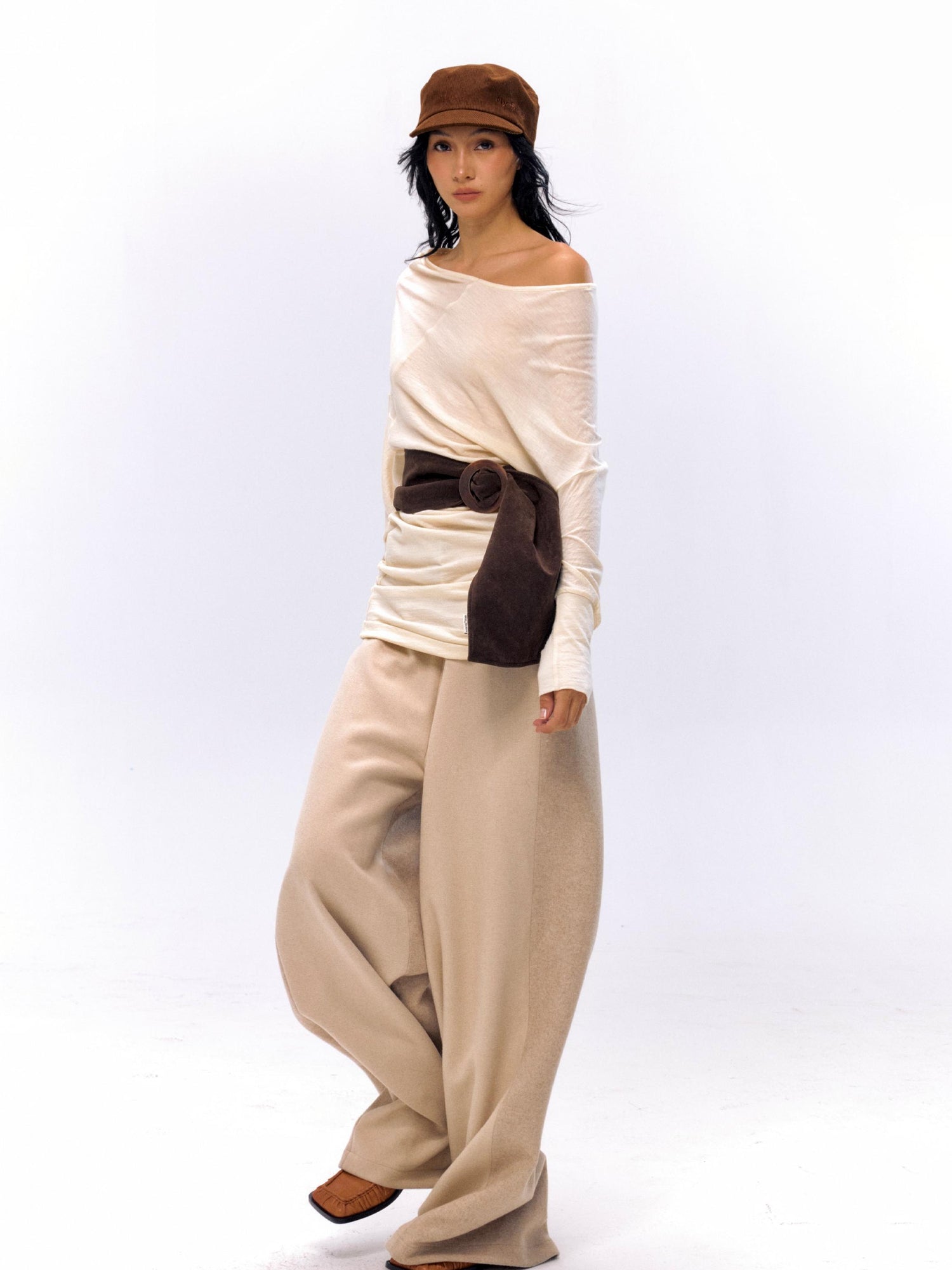 NyDkyel Wool Blend Tailored Trousers with Detailing