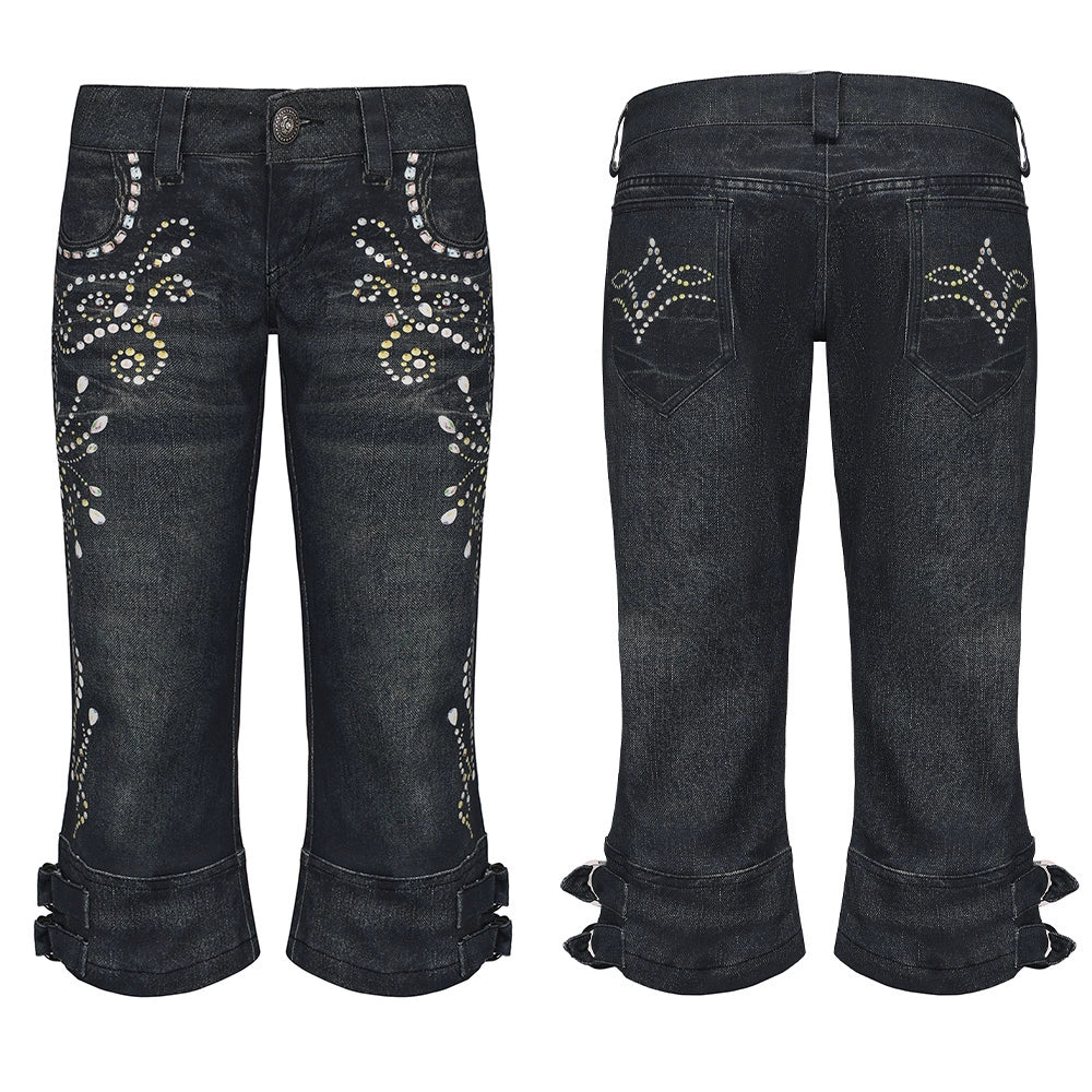 Vintage Gem Flared Crop Pants