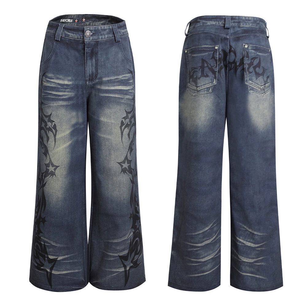 Acid Star Ripped Vintage Jeans