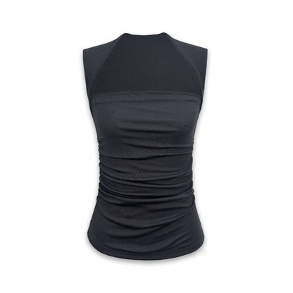Square Neck Pleated Tank Top