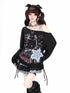 Crazy_Girl_Graffiti_Distressed_Drawstring_Waist_Off_Shoulder_Women&