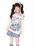 Crazy_Girl_Graffiti_Distressed_Drawstring_Waist_Off_Shoulder_Women&