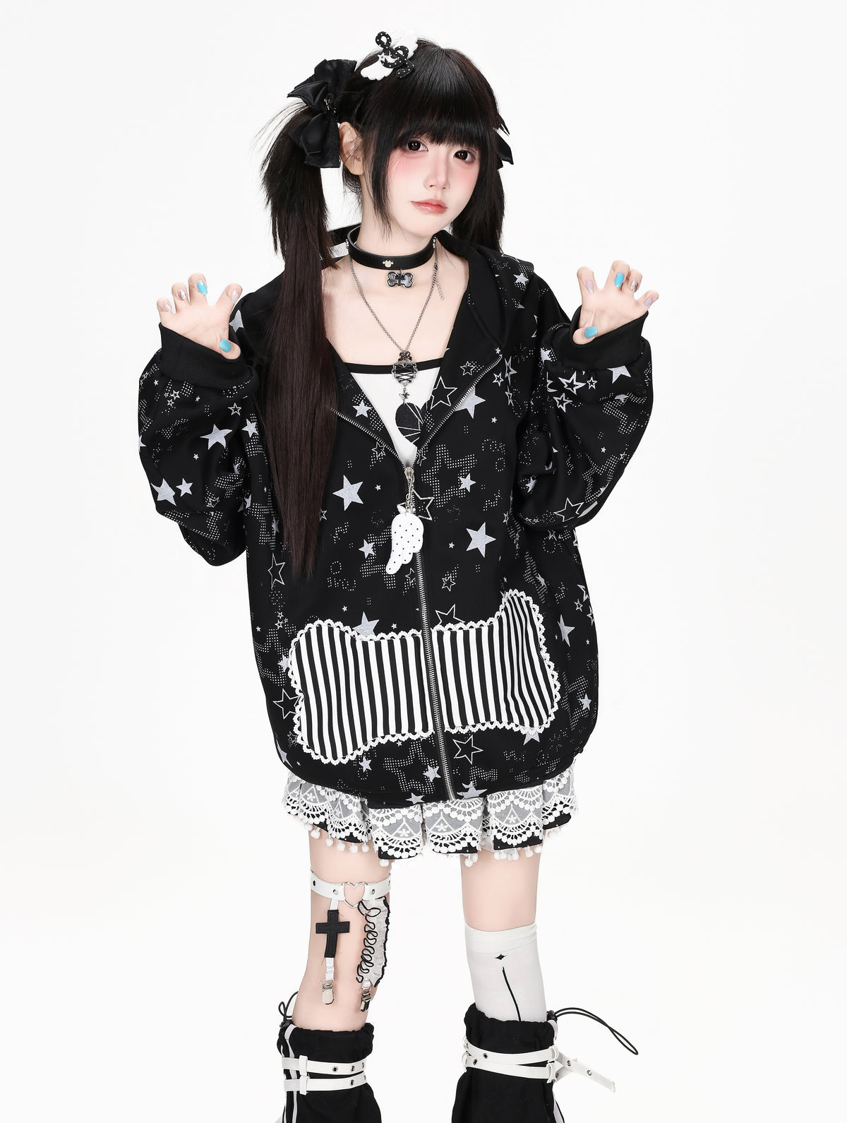 CRAZYGIRL_Star_Print_Loose_Fit_Long_Sleeve_Women&