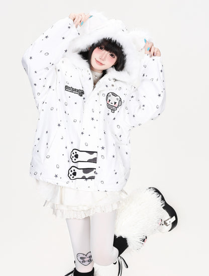 CRAZYGIRL_Printed_Bear_Ears_Hooded_Thickened_Women&