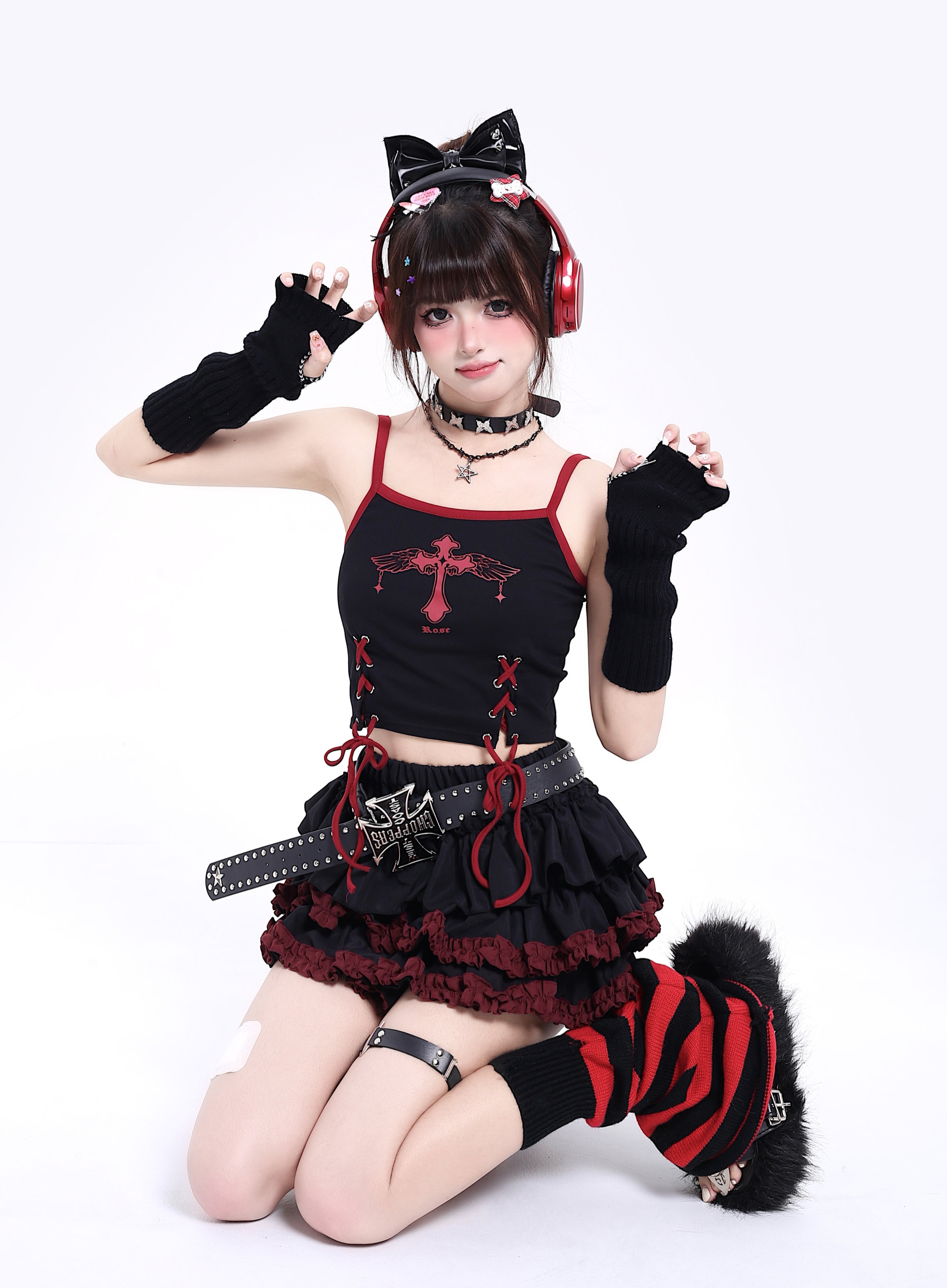 Crazy_Girl_Subculture_Goth_Lace_Up_Strappy_Cropped_Women&