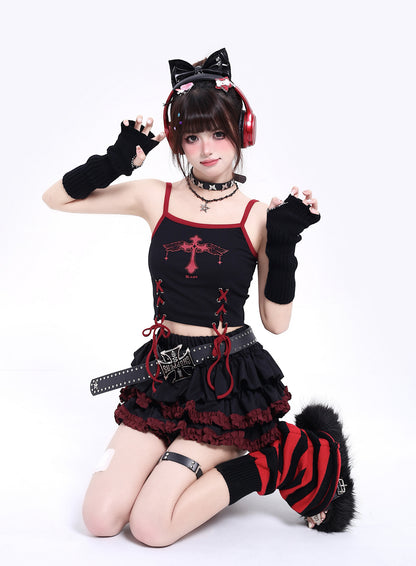 Crazy_Girl_Subculture_Goth_Lace_Up_Strappy_Cropped_Women&