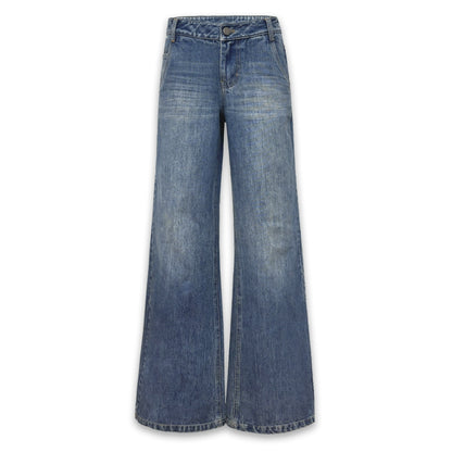 Vintage Blue Washed Flared Jeans