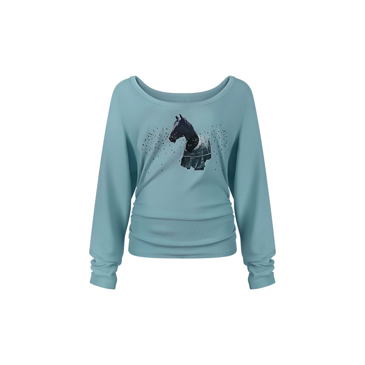 innerflow_Blue_One_Shoulder_Rhinestone_Slim_Women&