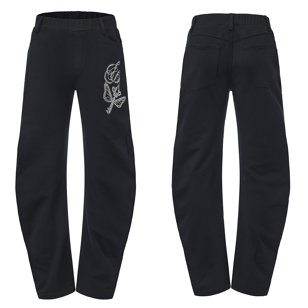 Retro Black Diamond Jogger Loose Fit Sports Pants