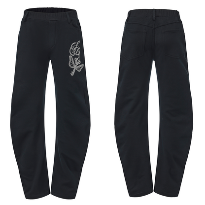 Retro Black Diamond Jogger Loose Fit Sports Pants