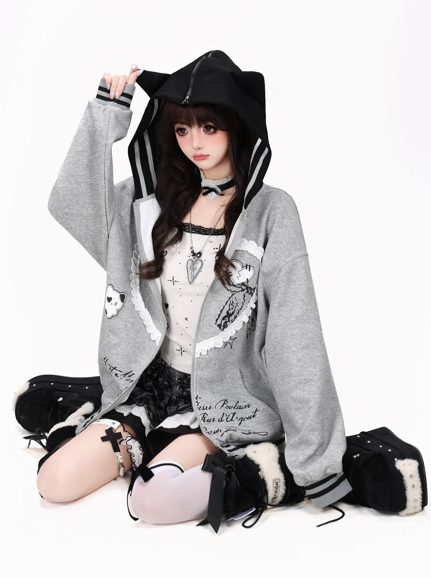 Crazy_Girl_Kawaii_Cat_Ear_Convertible_Lace_Bow_Heart_Trim_Women&