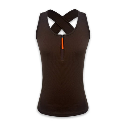 Cross Back Zip Front Yoga Top
