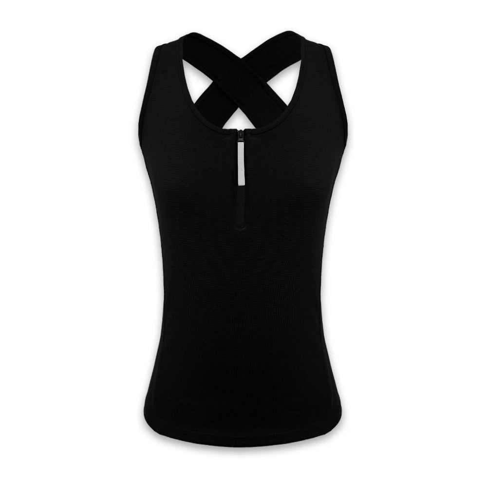 Cross Back Zip Front Yoga Top