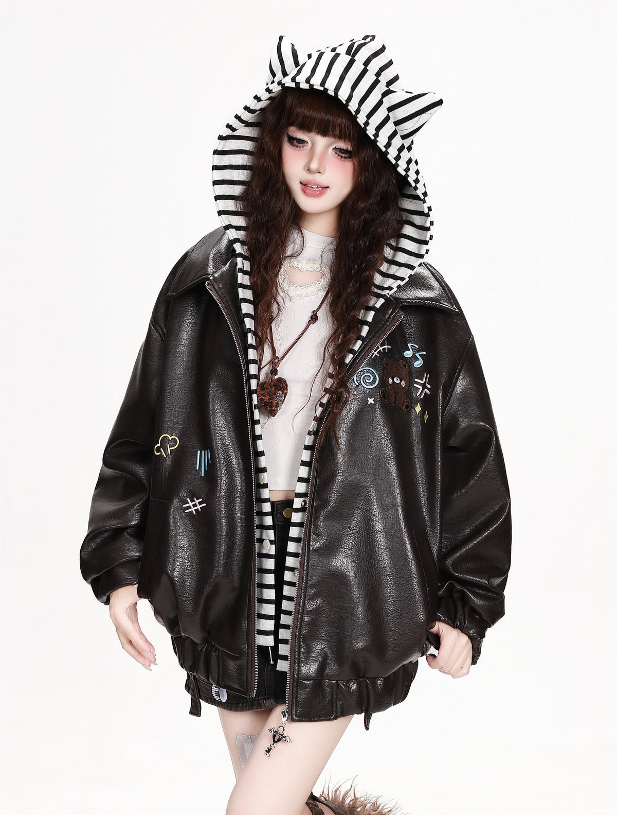 CRAZYGIRL_Bear_Embroidered_Hooded_Cat_Ear_Women&