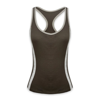 Gray Green Mesh Paneled Camisole