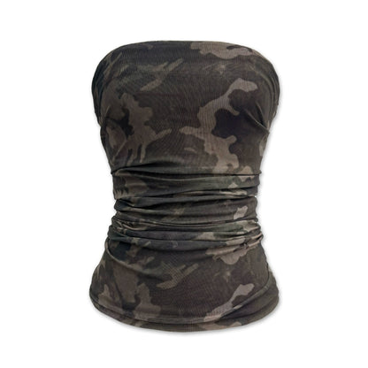 Camouflage Mesh Bustier Top