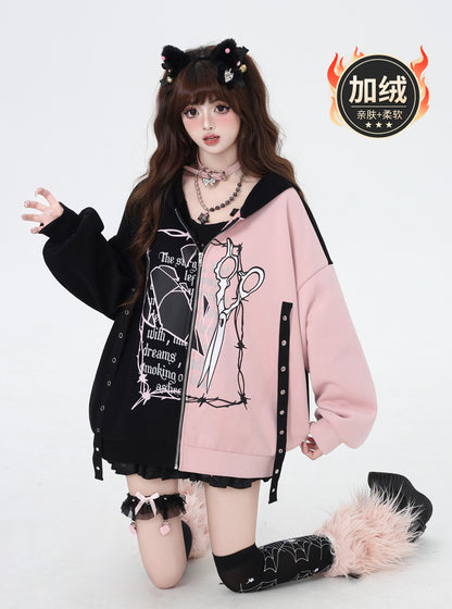 Crazy_Girl_Sweet_Cool_Colorblock_Hooded_Loose_Fleece_Lined_Women&