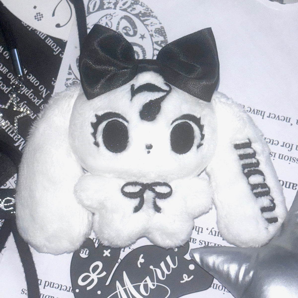 marumaruzip_Black_White_Original_Design_Office_Bunny_Doll_Women&