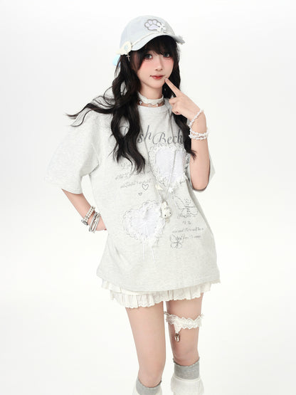 Crazy_Girl_Ballet_Inspired_3d_Bow_Heart_Lace_Roundneck_Women&