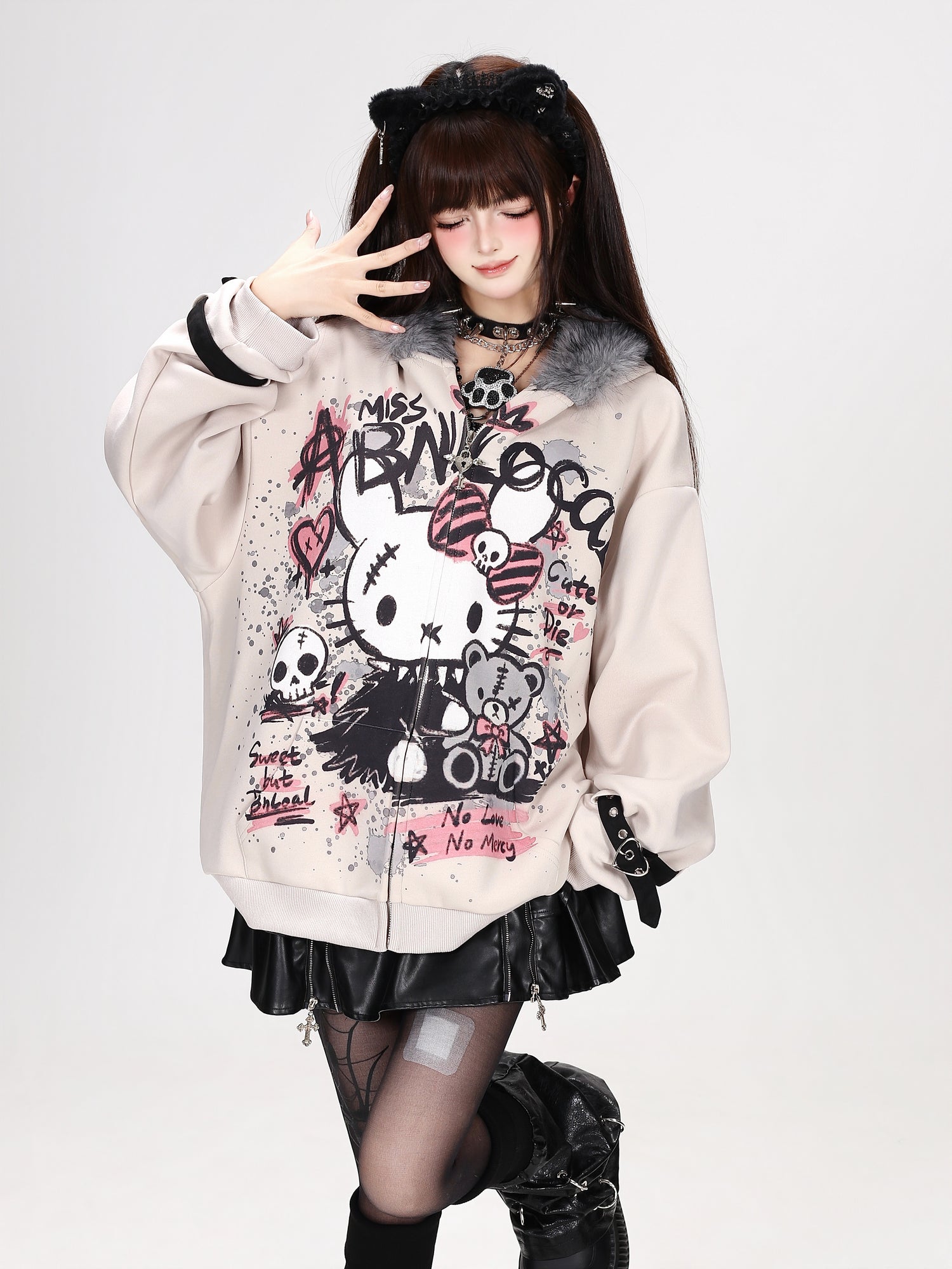 Crazy_Girl_Gothic_Rabbit_Fur_Collar_Punk_Loose_Women&