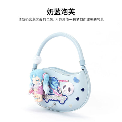 Milk Blue Puff Beiling Jewelry Bureau Designer Original Handmade Trendy Baby Bag Fashionable Commuter Portable Shoulder Bag