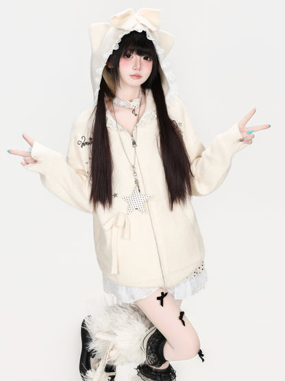 CRAZYGIRL_Bow_Lace_Cat_Ear_Hooded_Loose_Women&