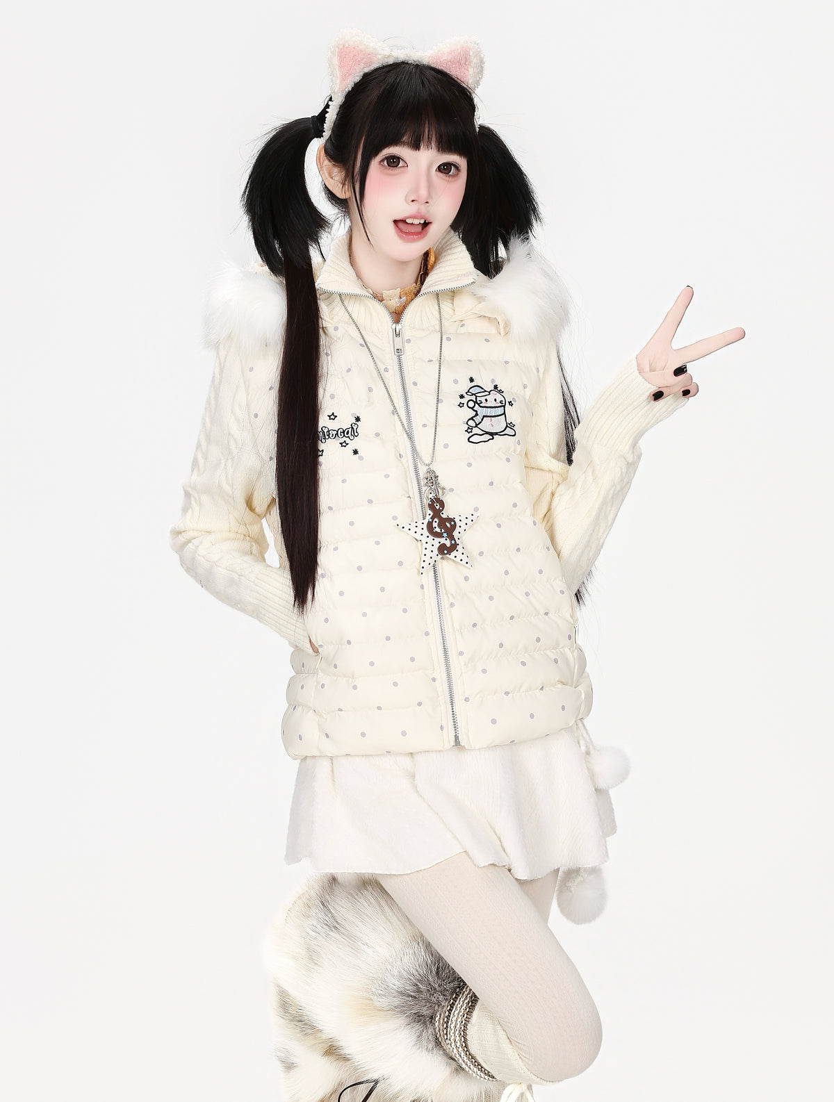 CRAZYGIRL_Fur_Trim_Hooded_Zip_Cropped_Slim_Fit_Women&