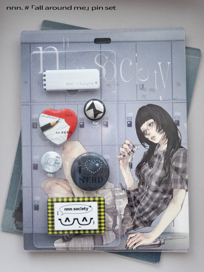 nnn_society_Tinplate_Badge_Pin_Set_Safety_Clasp_Back_Glossy_Finish_Women&