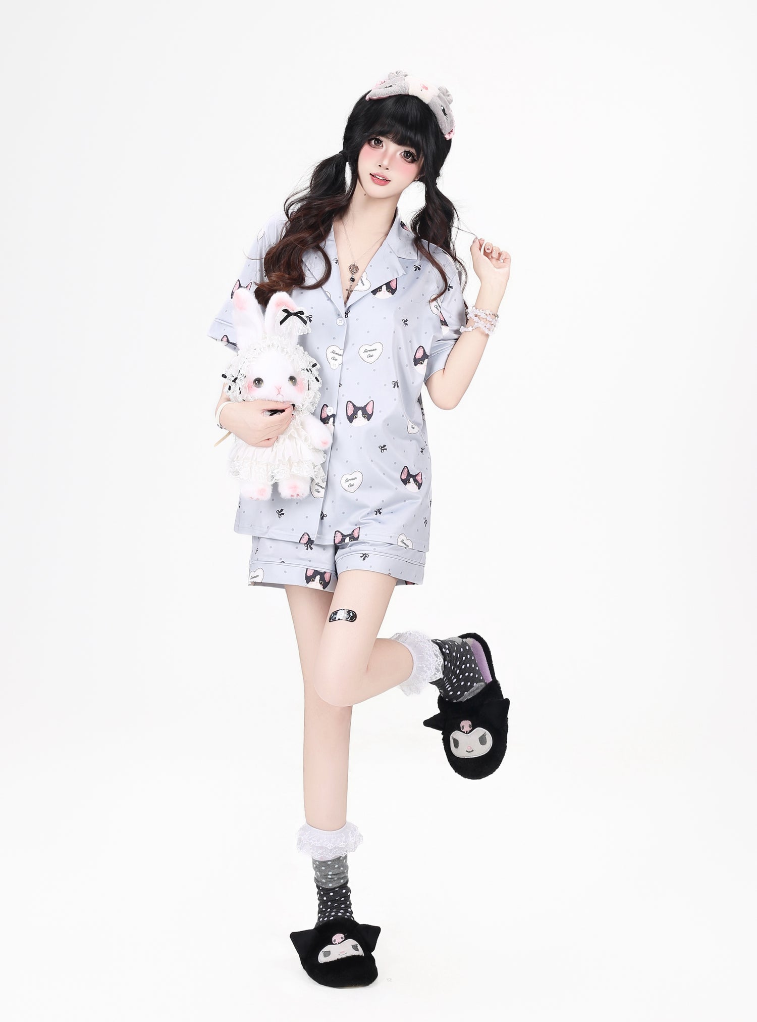 Crazy_Girl_Kitten_Print_Japanese_Soft_Short_Sleeve_Lapel_Women&