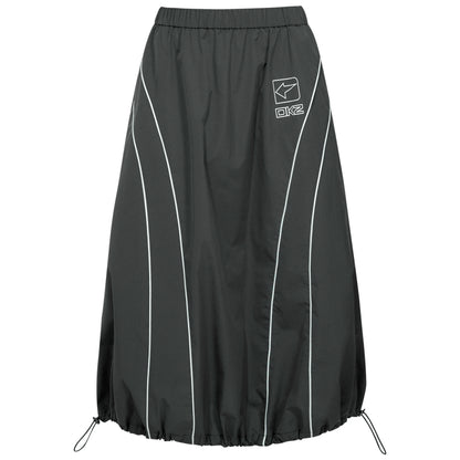 DKZ_OFFICIAL_Gray_Number_Print_Logo_Print_Drawstring_Hem_A_Line_Women&