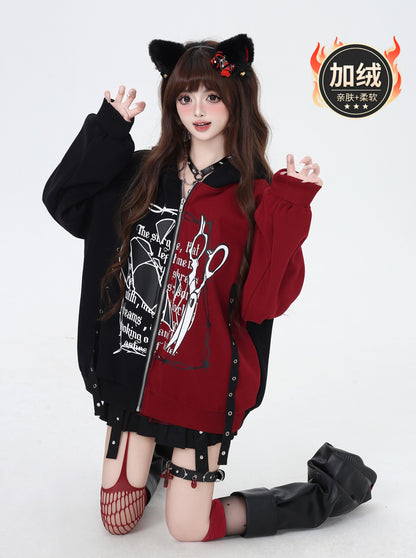 Crazy_Girl_Sweet_Cool_Colorblock_Hooded_Loose_Fleece_Lined_Women&