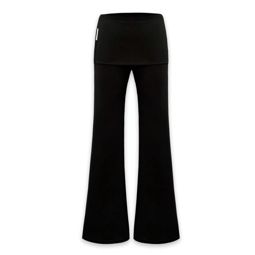 Double Layer Flared Fold Over Yoga Pants