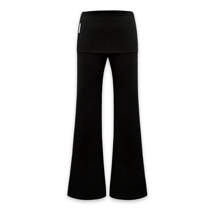 Double Layer Flared Fold Over Yoga Pants