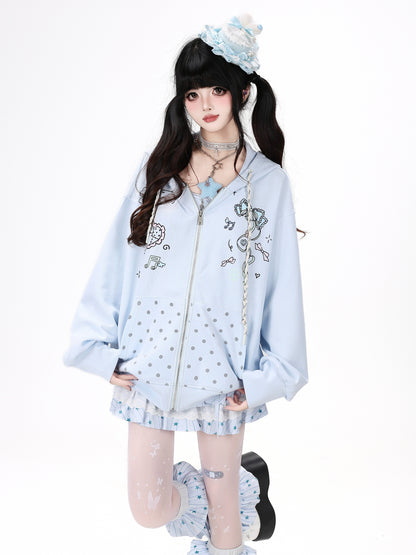 Crazy_Girl_Handpainted_Heart_Bow_Polka_Dot_Doodle_Pocket_Relaxed_Women&