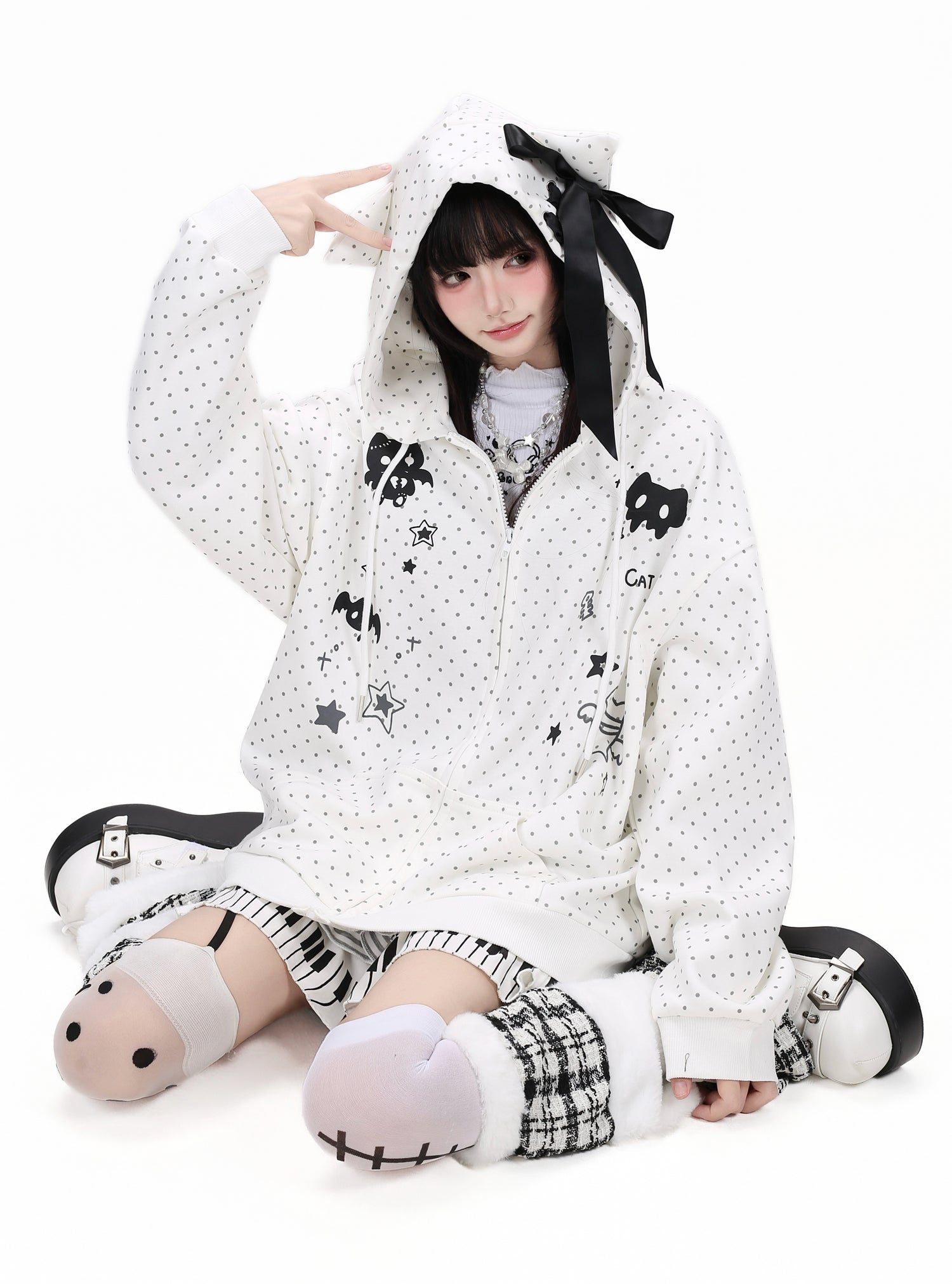 Crazy_Girl_3d_Cat_Ear_Polka_Dot_Hooded_Loose_Women&