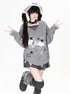 CRAZYGIRL_Striped_Cat_V-neck_Loose_Knit_Pullover_Women&