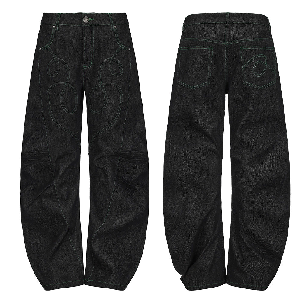 Distressed Patchwork Love Bell Bottom Jeans