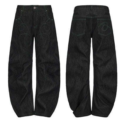 Distressed Patchwork Love Bell Bottom Jeans