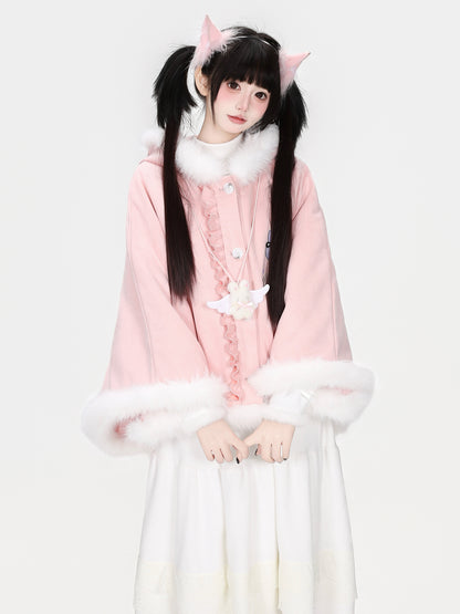CRAZYGIRL_Cat_Ear_Hooded_Fuzzy_Trim_Padded_Women&