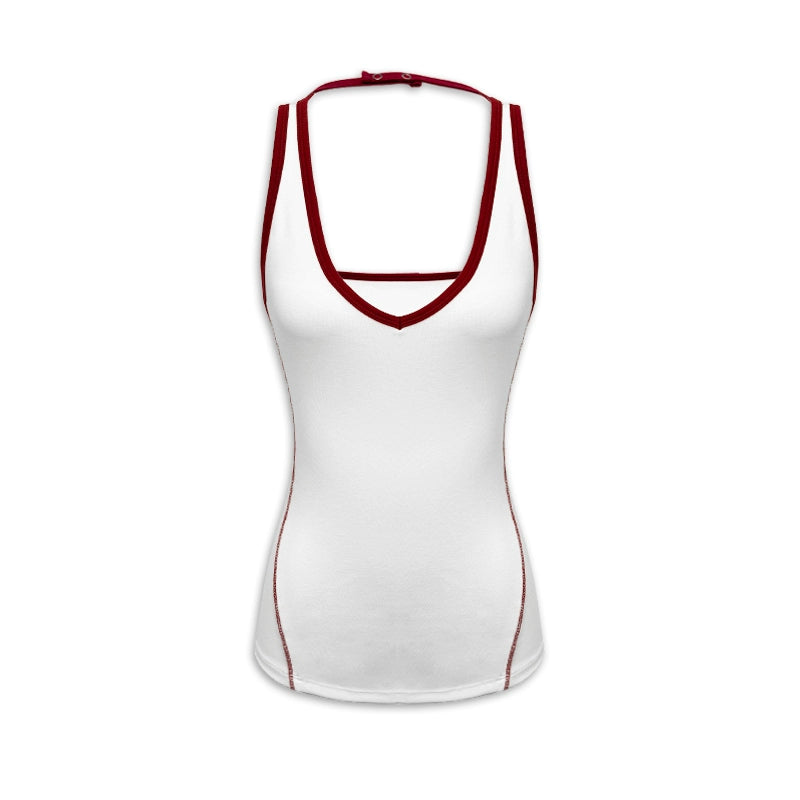 V-neck Red Trim Active Yoga Top