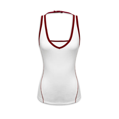 V-neck Red Trim Active Yoga Top